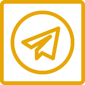 логотип Телеграм - желтый на синем
